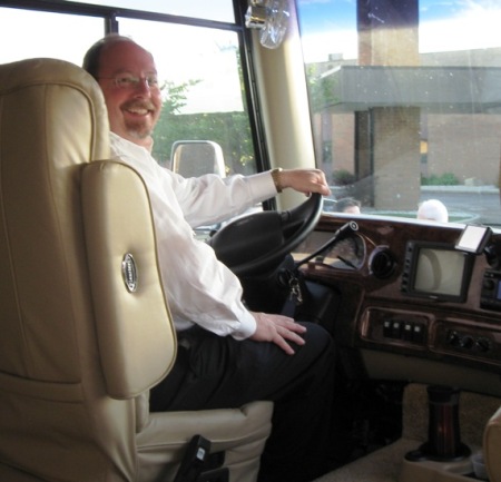 Pastor Scott wants to drive the RV!
